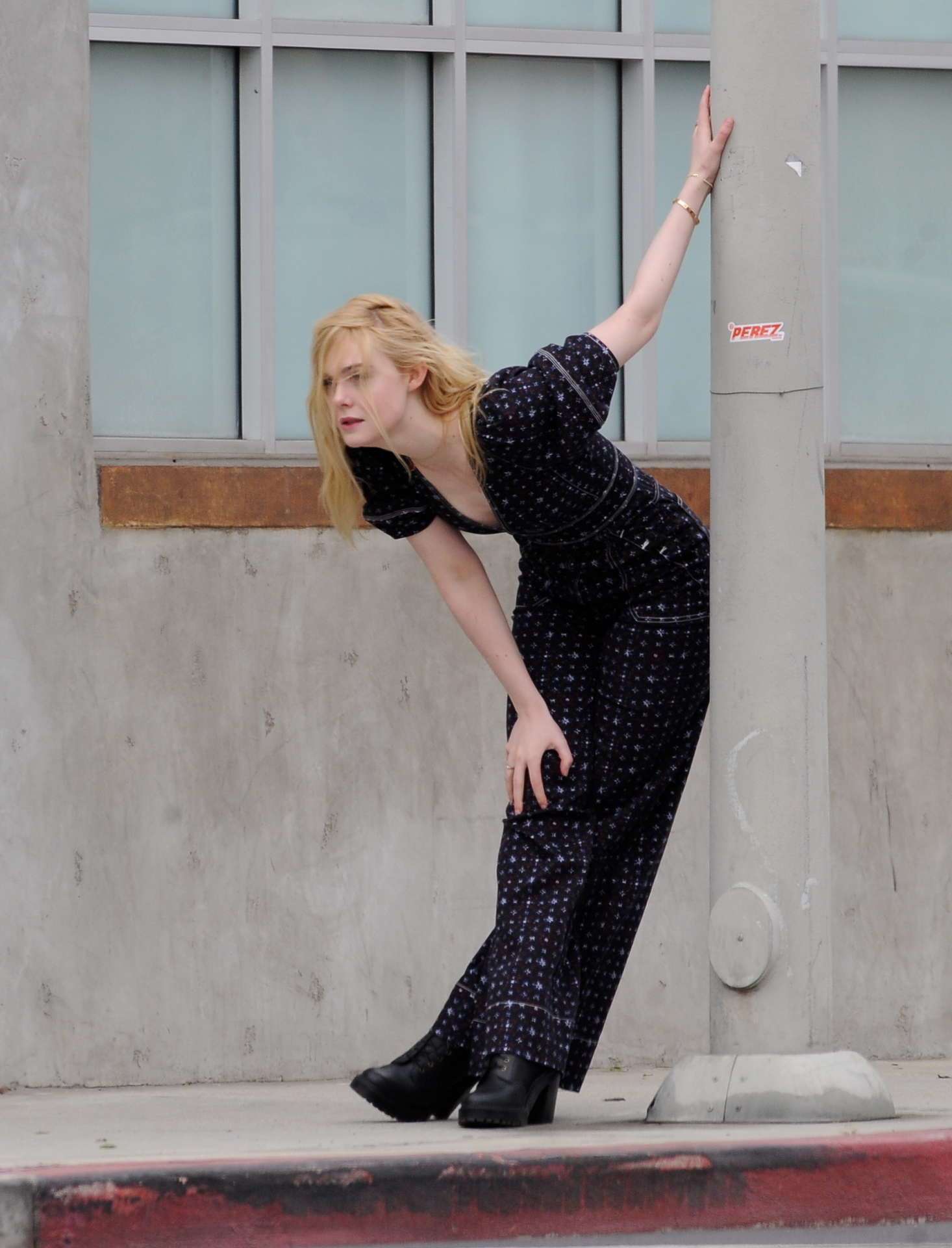 EXCLUSIVE: Elle Fanning Shows Off her Dance Moves while Filming a Music Video for Her New Movie 'Teen Spirit' in Los Angeles