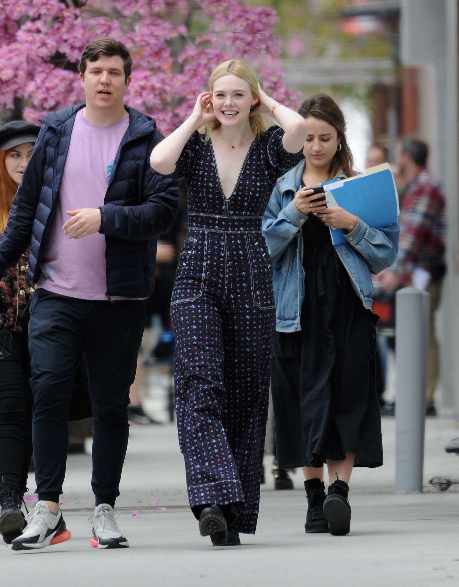 EXCLUSIVE: Elle Fanning Shows Off her Dance Moves while Filming a Music Video for Her New Movie 'Teen Spirit' in Los Angeles