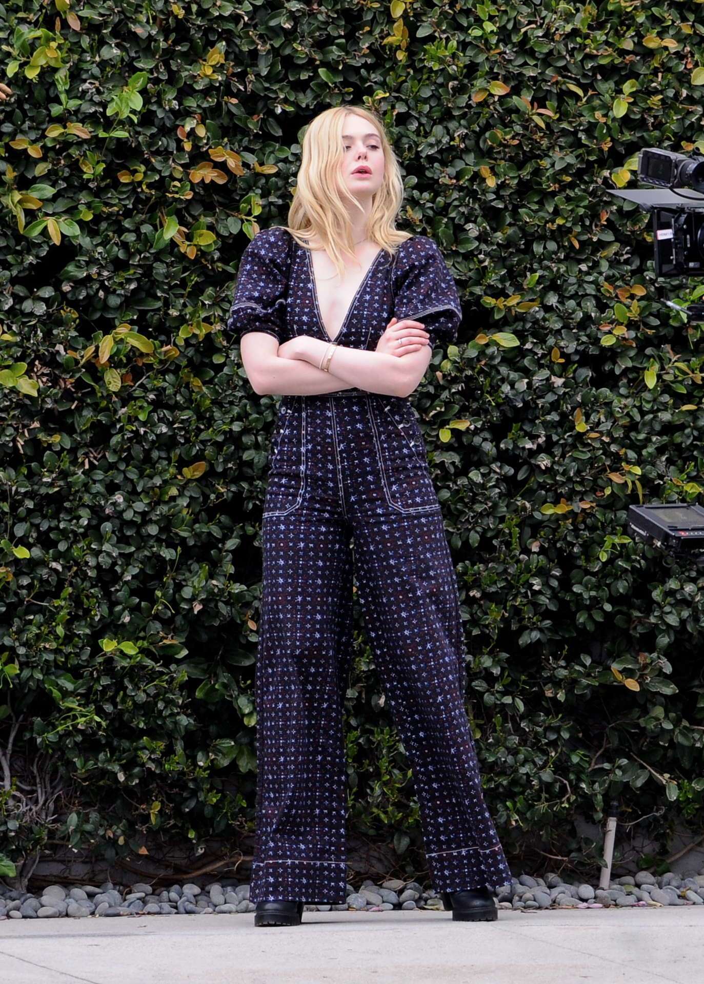 EXCLUSIVE: Elle Fanning Shows Off her Dance Moves while Filming a Music Video for Her New Movie 'Teen Spirit' in Los Angeles