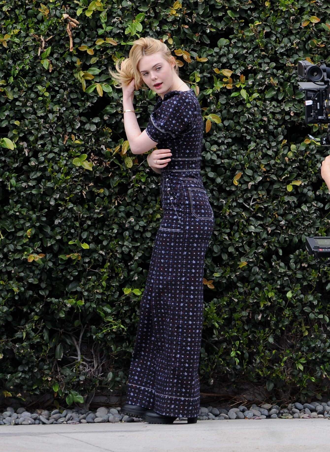 EXCLUSIVE: Elle Fanning Shows Off her Dance Moves while Filming a Music Video for Her New Movie 'Teen Spirit' in Los Angeles