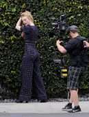 Elle Fanning Filming a Music Video for 'Teen Spirit' in Los Angeles