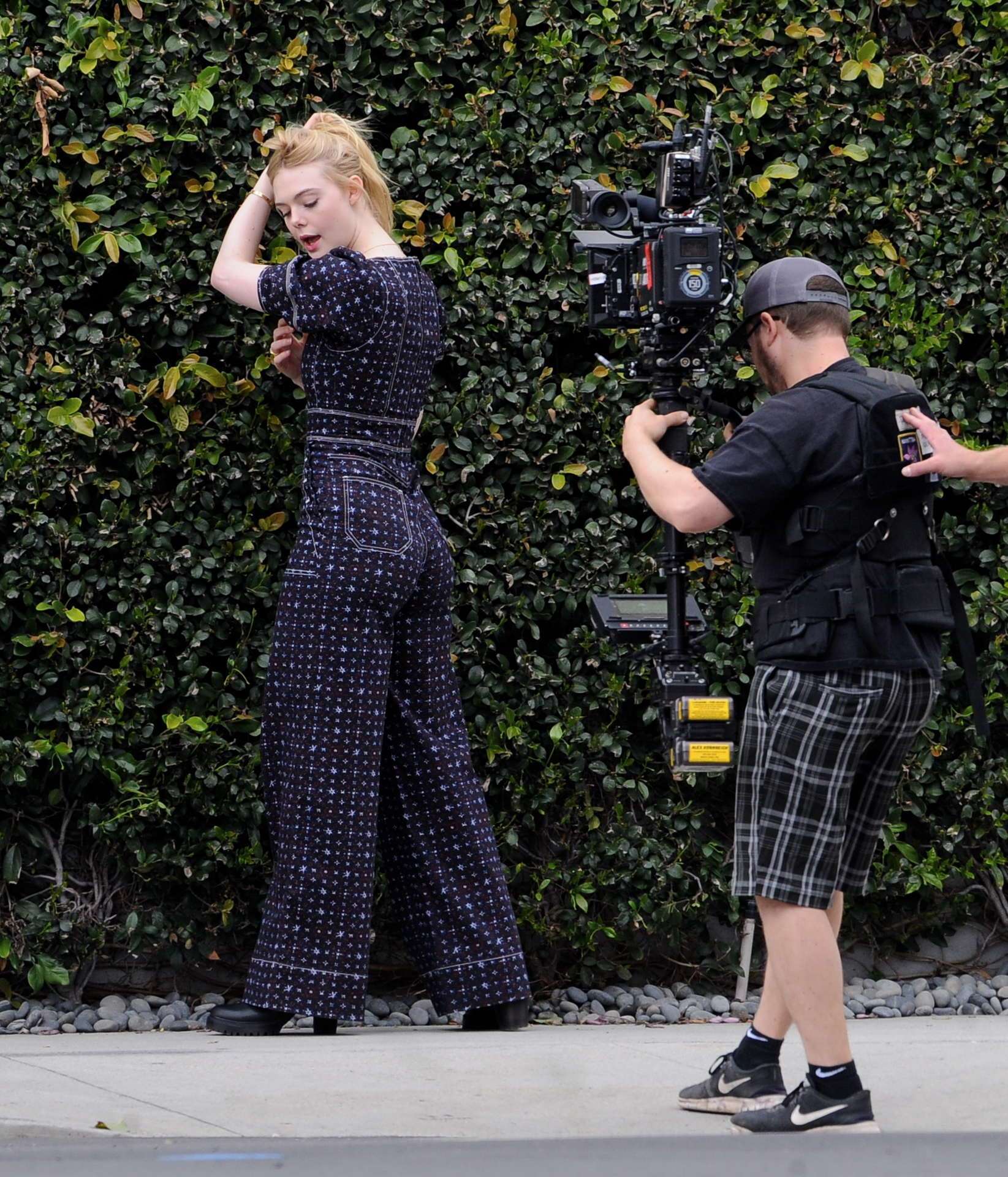 Elle Fanning Filming a Music Video for 'Teen Spirit' in Los Angeles