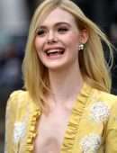 Elle Fanning at the Miu Miu Fashion Show in Paris