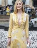 Elle Fanning at the Miu Miu Fashion Show in Paris