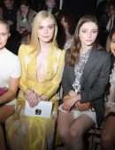 Elle Fanning at the Miu Miu Fashion Show in Paris