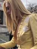 Elle Fanning at the Miu Miu Fashion Show in Paris