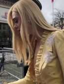 Elle Fanning at the Miu Miu Fashion Show in Paris