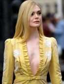 Elle Fanning at the Miu Miu Fashion Show in Paris