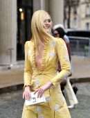 Elle Fanning at the Miu Miu Fashion Show in Paris