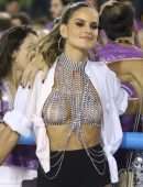 Izabel Goulart Braless Out at Carnival in Rio De Janeiro