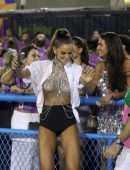 Izabel Goulart Braless Out at Carnival in Rio De Janeiro