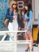 Jennifer Lopez Booty in Jeans and Constance Wu on the Set of 'Hustlers' in NYC