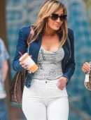 Jennifer Lopez Booty in Jeans and Constance Wu on the Set of 'Hustlers' in NYC