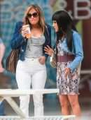 Jennifer Lopez Booty in Jeans and Constance Wu on the Set of 'Hustlers' in NYC