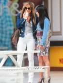 Jennifer Lopez Booty in Jeans and Constance Wu on the Set of 'Hustlers' in NYC