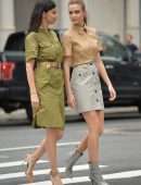 Josephine Skriver and Adriana Lima at Maybelline Shoot in NYC