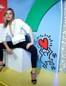 Joy Corrigan at Lacoste x Keith Haring Collaboration Launch in New York