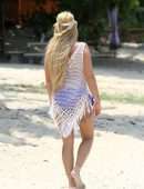 Katie Price Jordan in See-through Dress at Celes Beachfront Resort Koh Samui in Thailand