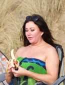 Lisa Appleton Wardrobe Malfunction at the Beach