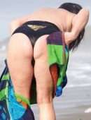 Lisa Appleton Wardrobe Malfunction at the Beach