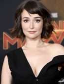 Milana Vayntrub at the Premiere of Captain Marvel in Hollywood