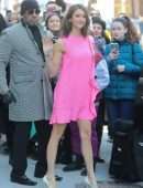 Nina Dobrev - Arriving at Build Studio in New York