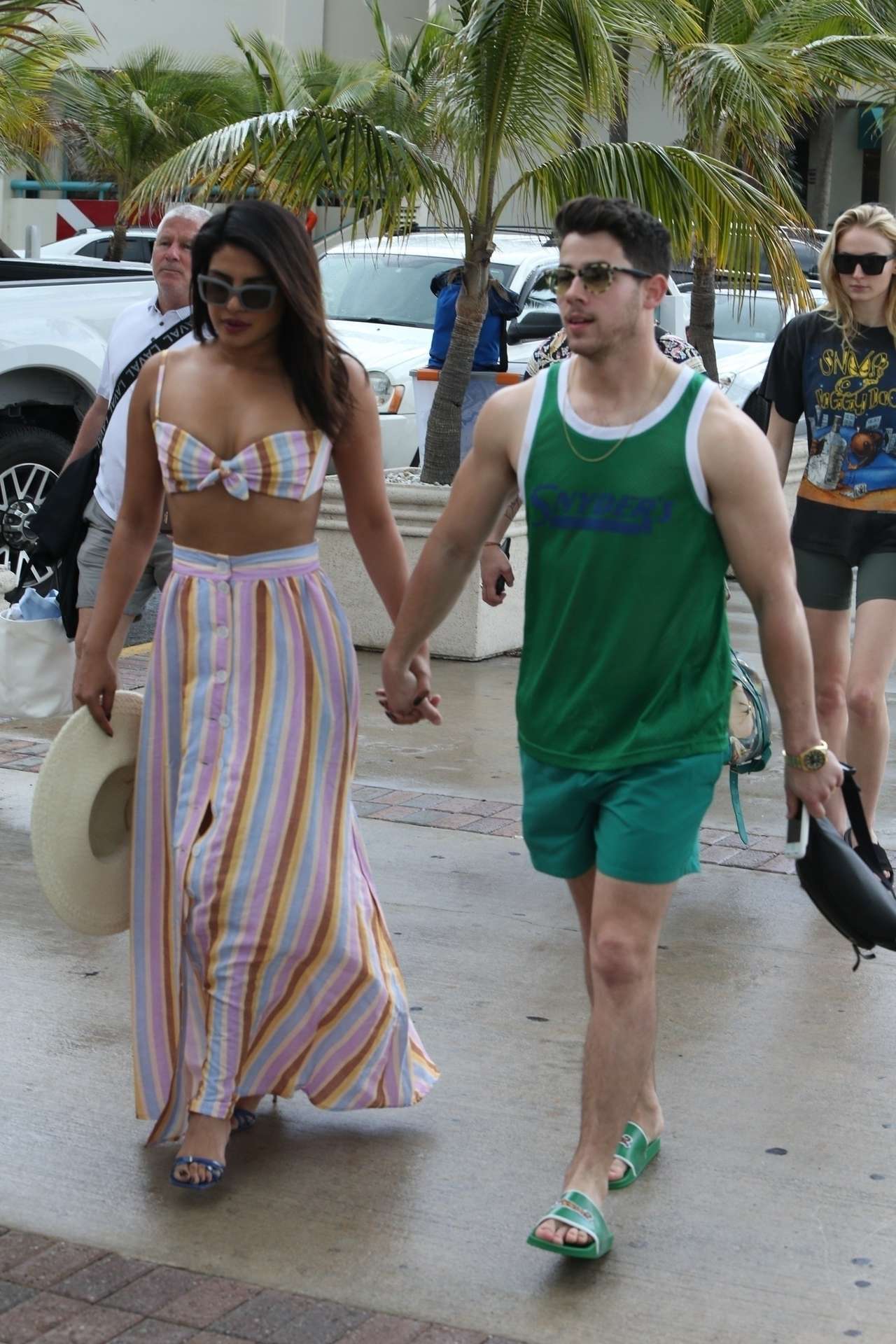 Priyanka Chopra and Sophie Turner Take a Boat Ride in Miami