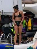 Priyanka Chopra in Swimsuit on Holiday in Miami Beach and Soaking in the Sun