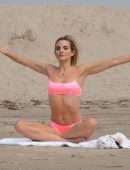 Rachel McCord in Bikini Practicing Yoga in Venice Beach