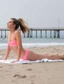 Rachel McCord in Bikini Practicing Yoga in Venice Beach