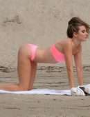 Rachel McCord in Bikini Practicing Yoga in Venice Beach