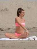 Rachel McCord in Bikini Practicing Yoga in Venice Beach