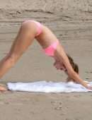 Rachel McCord in Bikini Practicing Yoga in Venice Beach