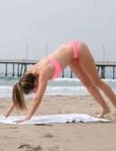 Rachel McCord in Bikini Practicing Yoga in Venice Beach