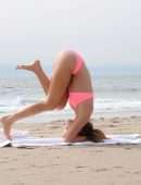 Rachel McCord in Bikini Practicing Yoga in Venice Beach