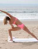 Rachel McCord in Bikini Practicing Yoga in Venice Beach