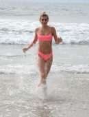 Rachel McCord in Bikini Practicing Yoga in Venice Beach