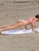 Rachel McCord in Bikini Practicing Yoga in Venice Beach