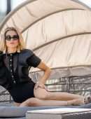 Rachel McCord in Swimsuit at a Pool for Voir Eyewear Photoshoot in LA
