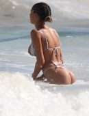 Sahara Ray in Bikini Wardrobe Malfunction on the Beach in Tulum