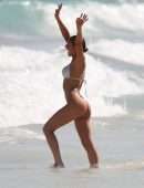 Sahara Ray in Bikini Wardrobe Malfunction on the Beach in Tulum