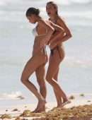 Sahara Ray in Bikini Wardrobe Malfunction on the Beach in Tulum