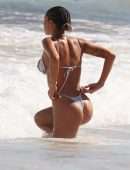 Sahara Ray in Bikini Wardrobe Malfunction on the Beach in Tulum