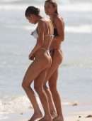 Sahara Ray in Bikini Wardrobe Malfunction on the Beach in Tulum