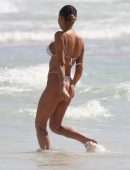 Sahara Ray in Bikini Wardrobe Malfunction on the Beach in Tulum