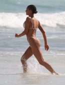 Sahara Ray in Bikini Wardrobe Malfunction on the Beach in Tulum