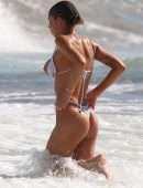 Sahara Ray in Bikini Wardrobe Malfunction on the Beach in Tulum