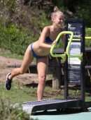 Sailor Brinkley-Cook in Bikini, Working Out on Coogee Beach in Sydney