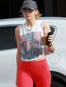 Shantel VanSanten Booty in Tights Out for Iced Coffee in Los Angeles