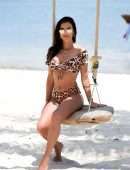 Shelby Tribble in Leopard Print Bikini Photoshoot in Thailand